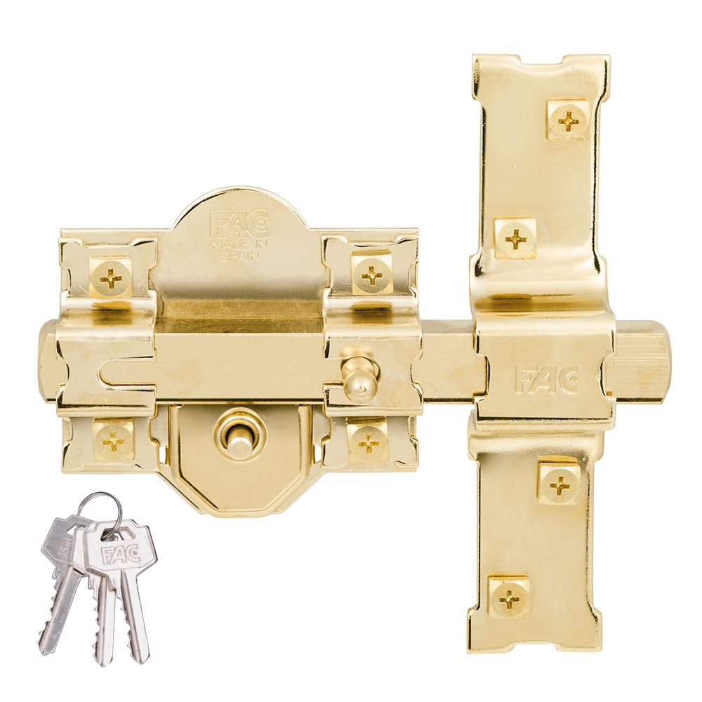 Ferrolho 301-R/80 dourado F01112 FAC