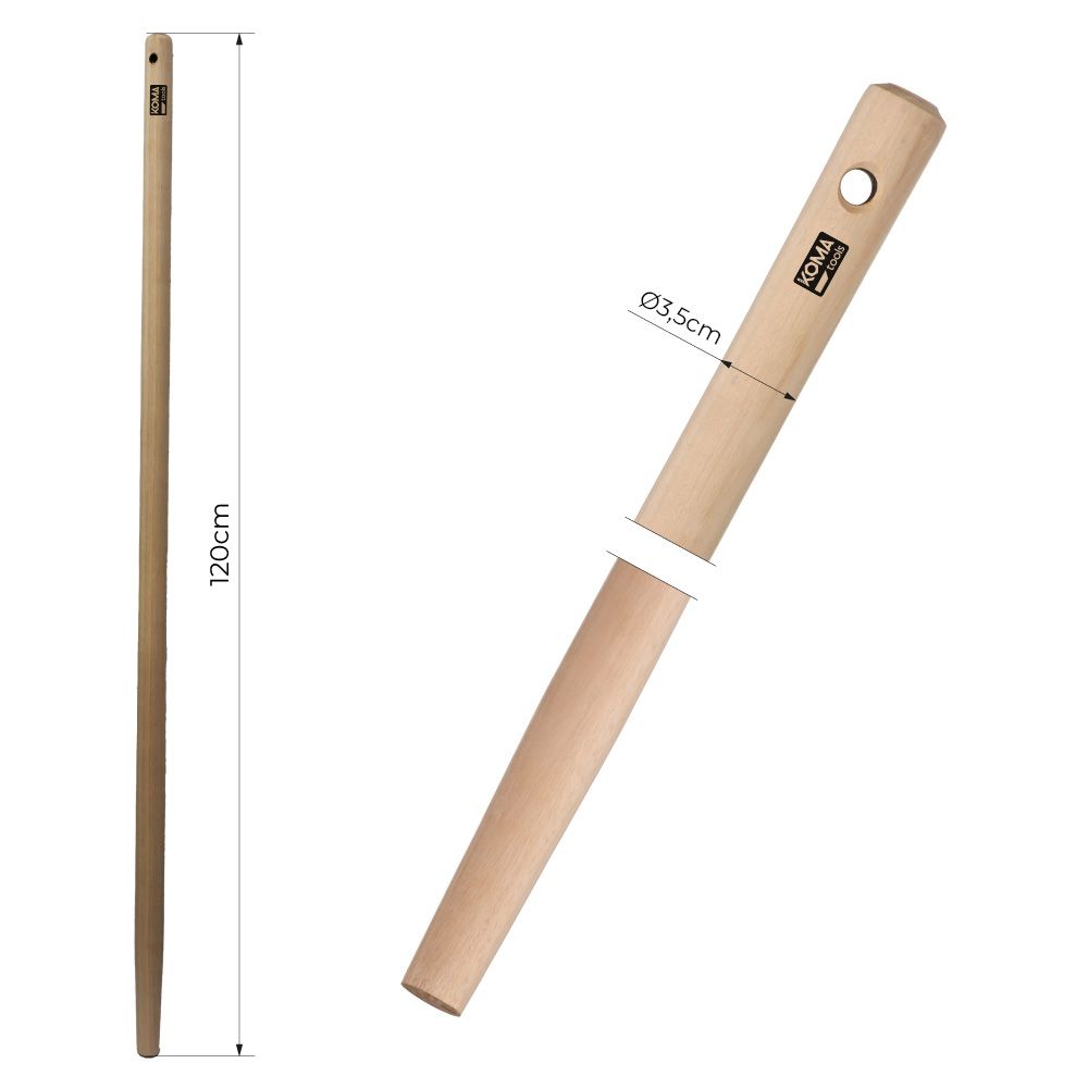 Cabo de madeira de eucalipto ancinho / pá, AMP1200, Ø3,5 cm x 120 cm