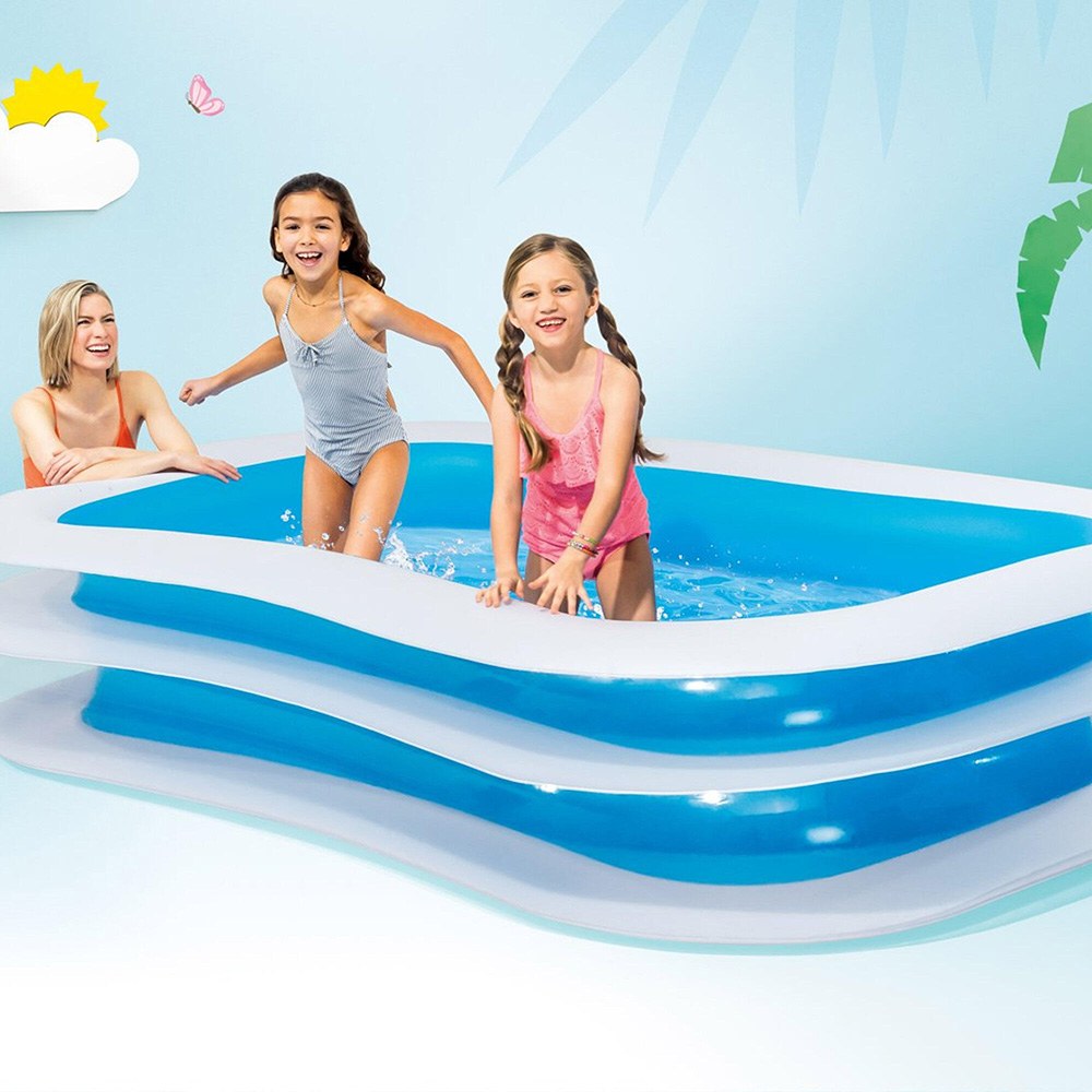 INTEX Piscina Inflável Retangular PVC com 2 Câmaras de Ar, Depuradora Não Incluída, 262 x 175 x 56 cm - Image 2