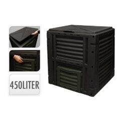 NULL Caixa de compostagem preta 450 l 80 x 80 x 81 cm