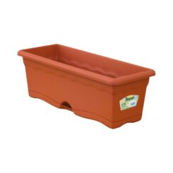 Floreira com prato integrado COR terracota 50 x 20 cm