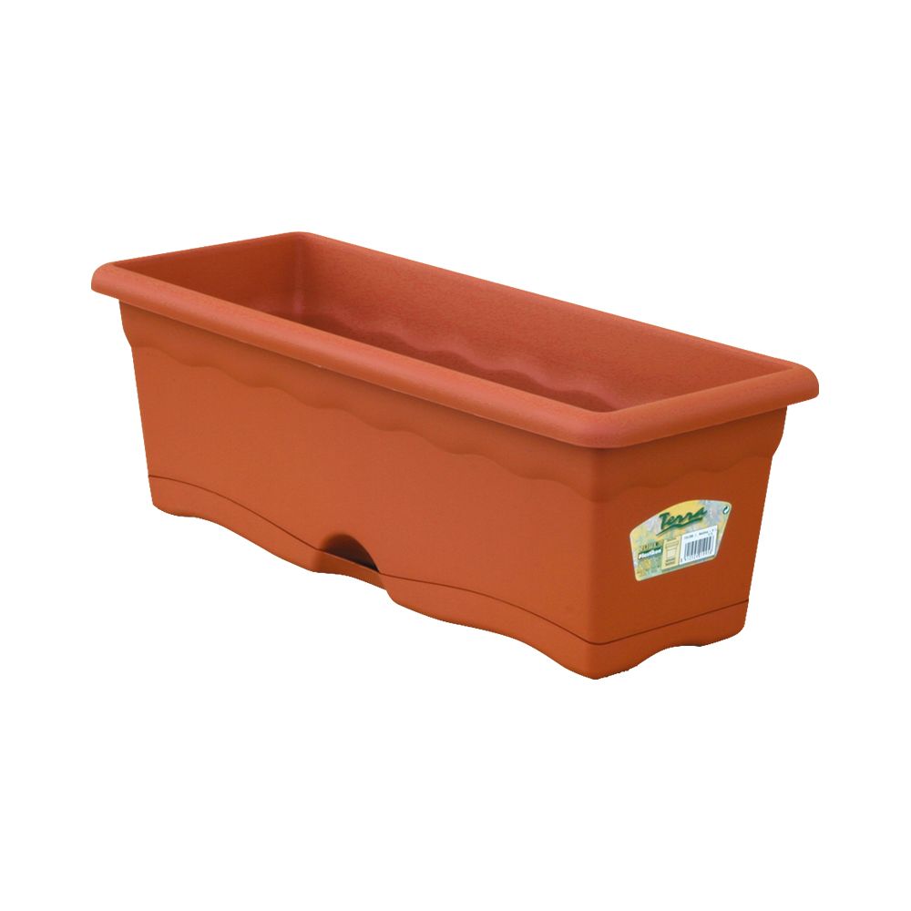 Floreira com prato integrado COR terracota 80 x 20 cm
