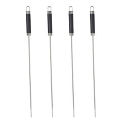 Espetos para churrasco em aço inoxidável, 46,5 cm, 4 un