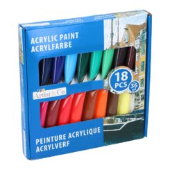 Tintas acrílicas 36 ml cores sortidas, 18 unidades