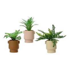 Vaso de planta verde, 25 cm, com vasos de cores sortidas, modelos variados