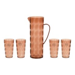 KIT de garrafa e 4 copos 100% plástico reciclado