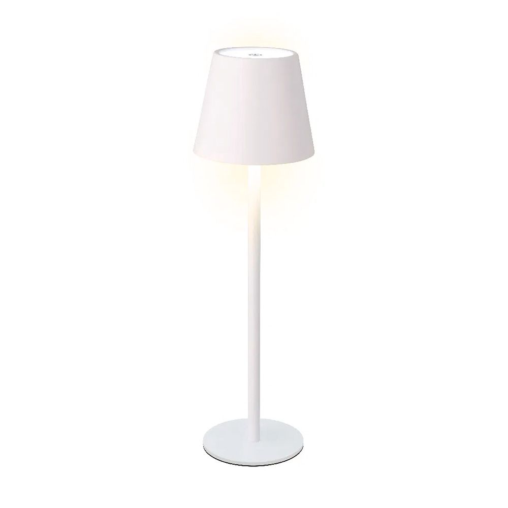 Lâmpada de mesa LED recarregável em branco para USO interior 27 cm