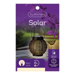 Candeeiro solar de metal para exterior 16cm 897539