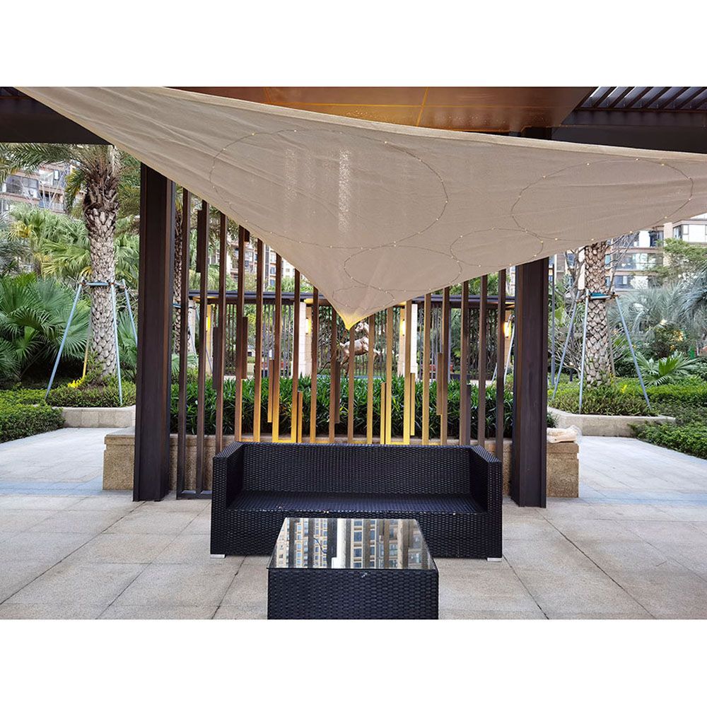 Toldo de privacidade LED bege, alimentado por energia solar, para USO externo, 3 x 3 x 3 m - Image 3