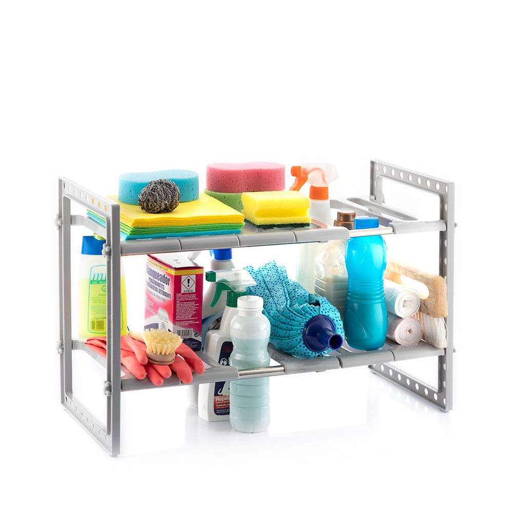 Estante extensível 37,5-66,5cm para debaixo do lava-loiças shibblek 2 prateleiras V0103677 innovagoods - Image 2