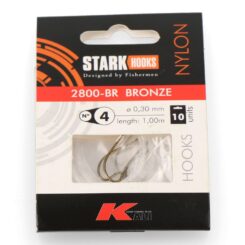 Anzol 2800-BR bronze montado recto, tamanho nº 2, 10 un