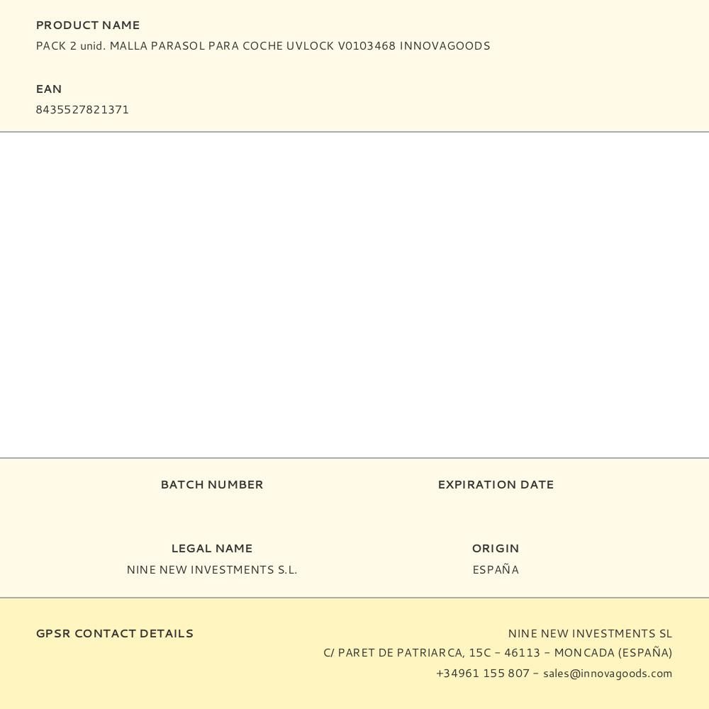 Pacote 2 unidades. malha de guarda-sol para carro uvlock v0103468 innovagoods - Image 9