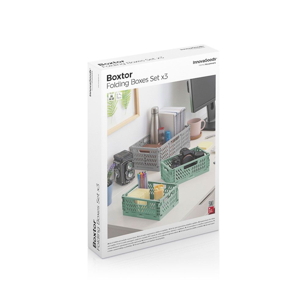 KIT de 3 caixa organização dobráveis e apilháveis boxtor V0103244 innovagoods - Image 7
