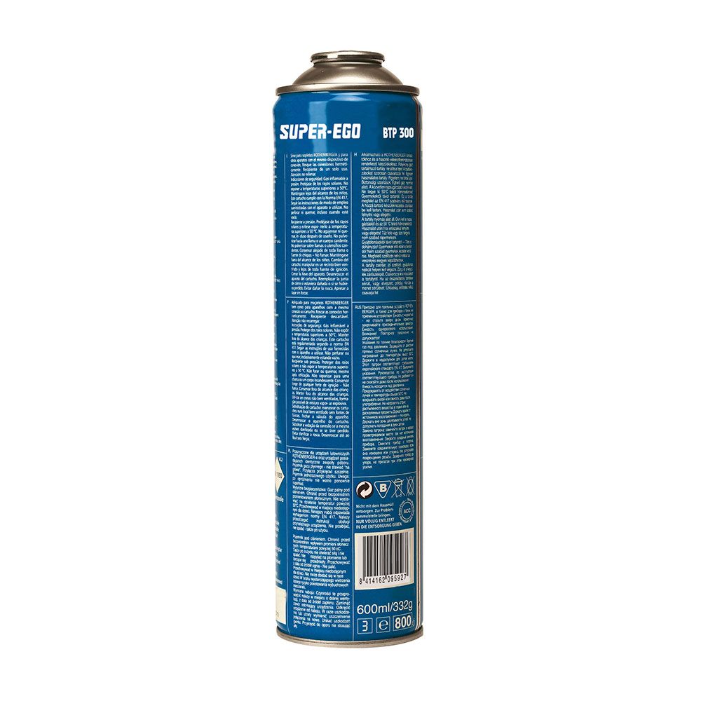 Cartucho multigás 300 rosca 7/16" super EGO 600ml 332g
