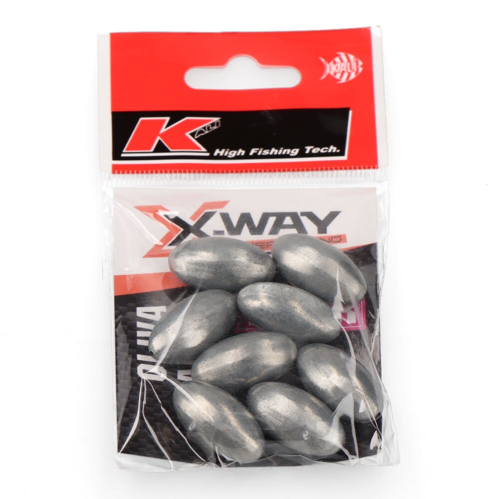 Chumbadas de pesca em formato de azeitona, 10 g, pacote com 8 unidades - Image 2