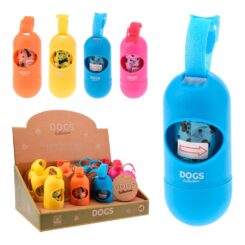 Porta-sacos + rolo com 20 sacos higiênicos em cores sortidas