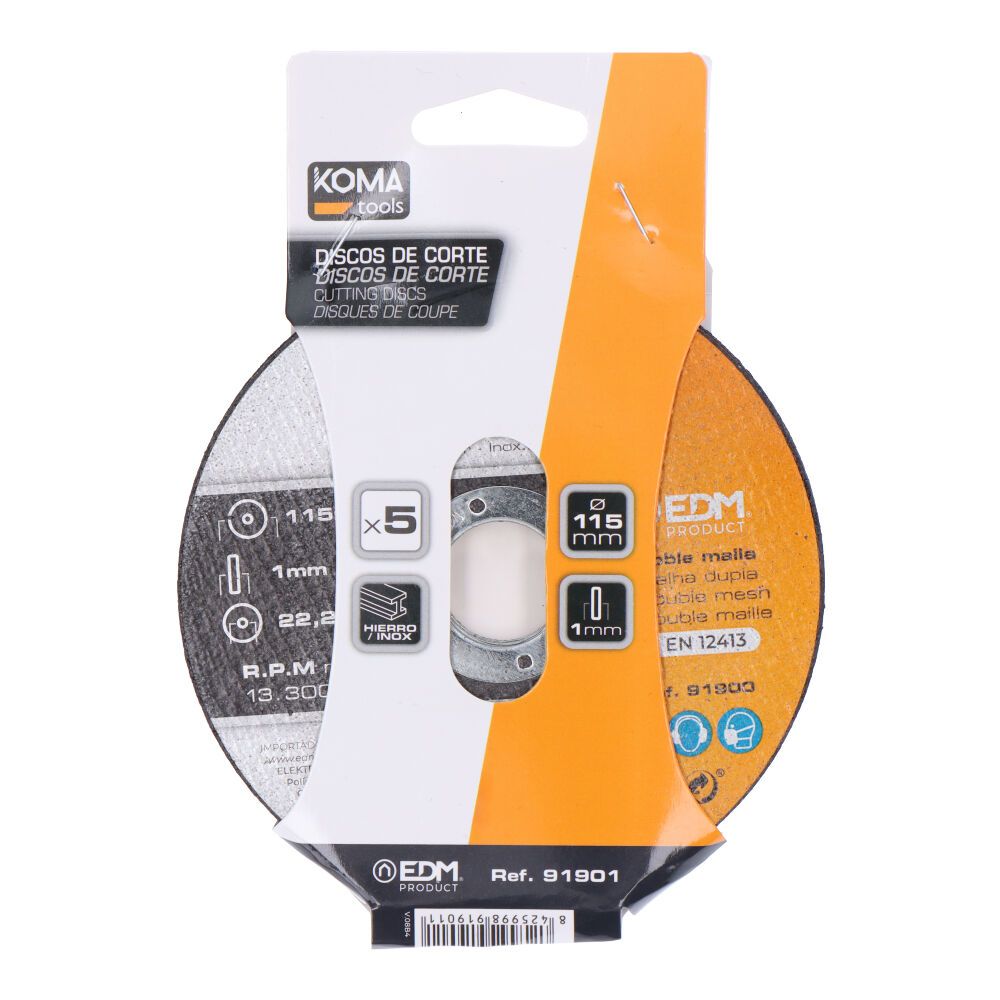 Discos de corte em ferro e aço inoxidável ø115 x 1,0 x 22,2 mm, 5 unidades - Image 4