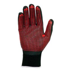 Luvas de nylon/lycra com palma de nitrilo foam/pontos, agility® dots, preta e vermelha, T-7 S