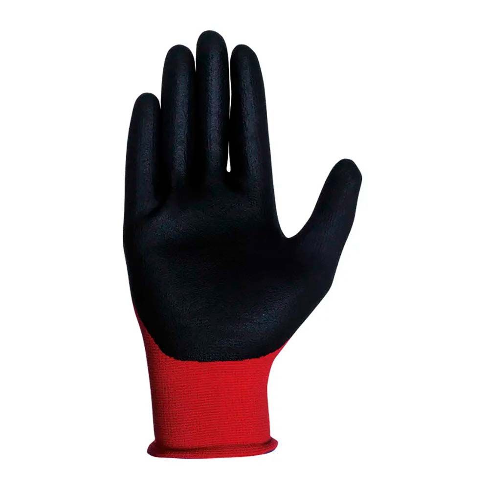 Luvas nylon / lycra com palma nitrilo microfoam, econit foam, vermelha e preta T-9 L - Image 2