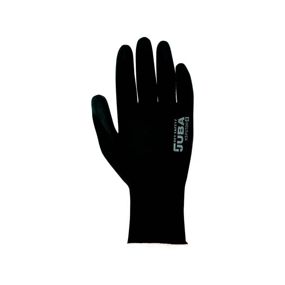 Luvas de poliéster com palma em poliuretano, keep safe, preta, T-9 L