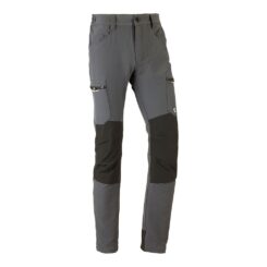 Calça cinza dinâmica com elastano e vários bolsos, tamanho G