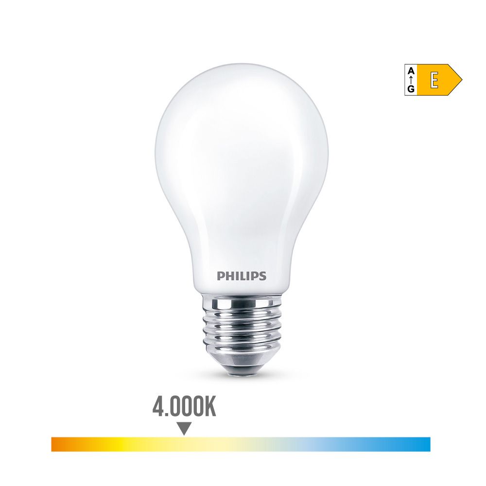 Lâmpada standard LED E27 8,5W 1.055lm 4000K LUZ DIA Ø6x10,4cm. philips
