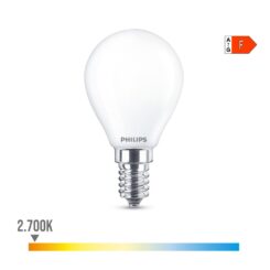 Lâmpada esférica LED E14 4,3 W 470lm 2700K LUZ quente Ø4,5x8,2cm philips