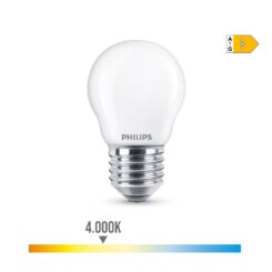 Lâmpada esférica LED E27 6,5W 806lm 4000K LUZ DIA Ø4,5x7,8cm philips