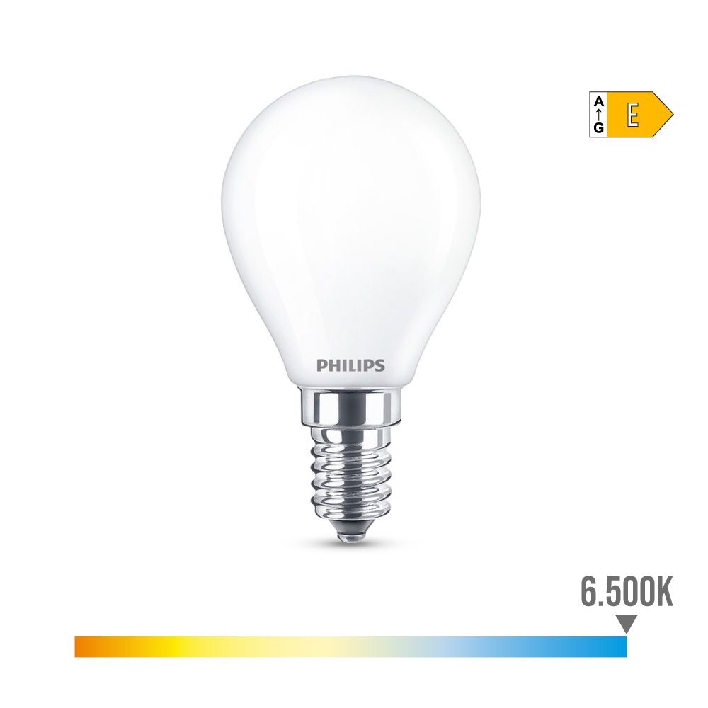 Lâmpada esférica LED e14 6,5 w 806 lm 6500 k luz fria ø4,5 x 8 cm