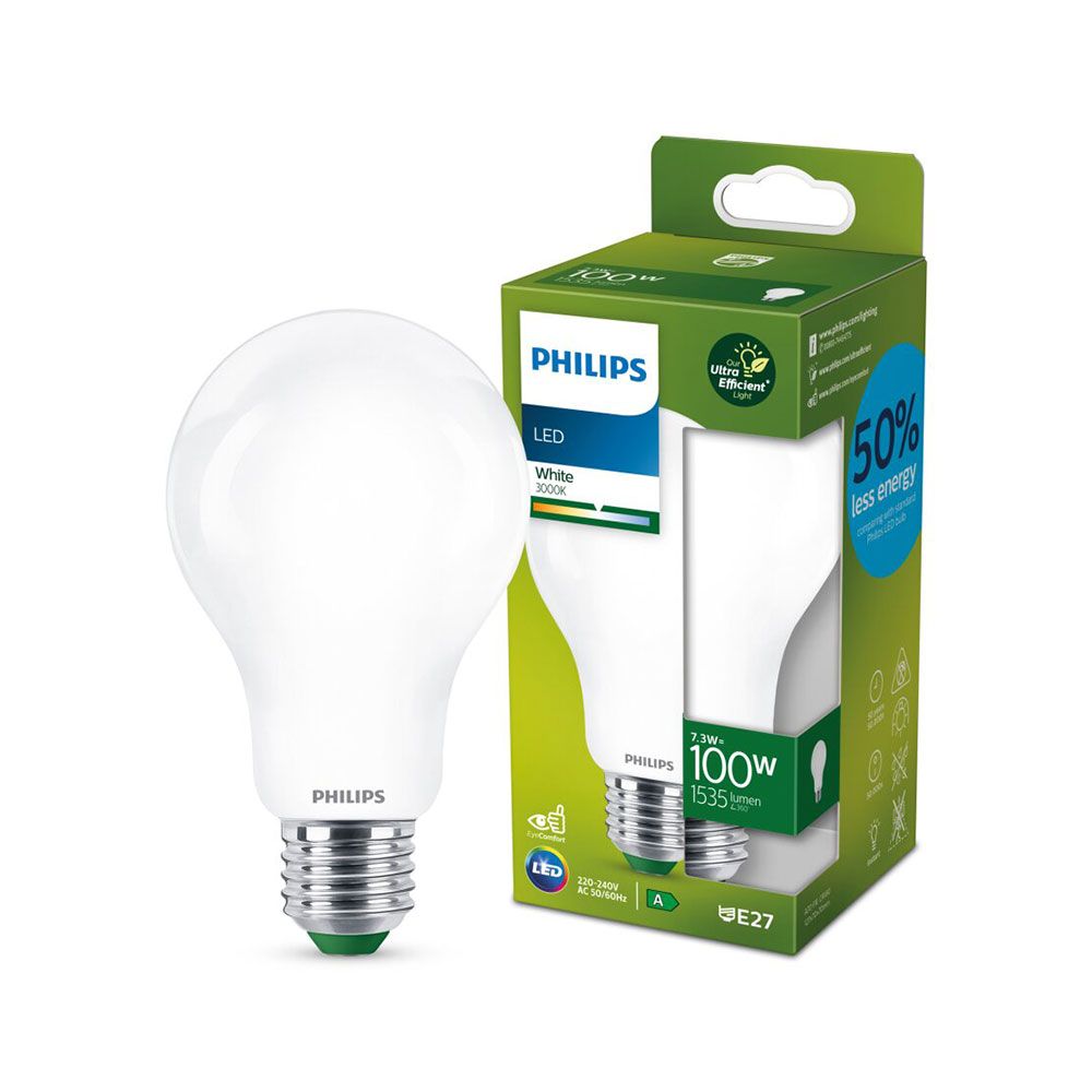 Lâmpada ultra efficient LED classic 7,3W 1535Im E27 3000K, Ø6x12,4cm, philips - Image 2