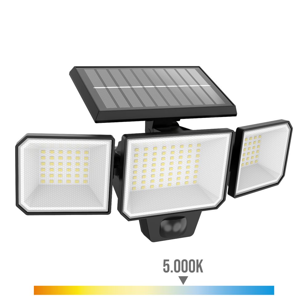 Luminária de parede solar nysil com sensor 8,7 W, 5000 K, 1000 LM