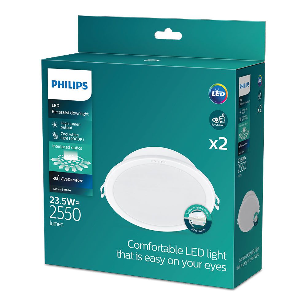 Pack 2UN meson downlight branco, Ø215mm, 23,5W 4000K 2550Im. philips - Image 2