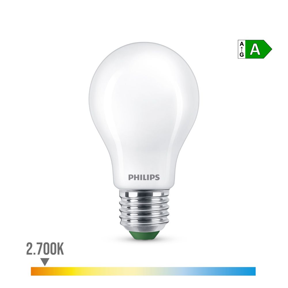 Lâmpada ultra efficient LED classic 4W 840Im E27 2700K, Ø6x10,4cm, philips