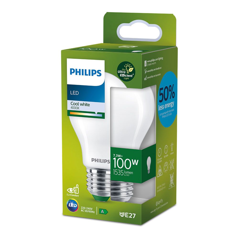 Lâmpada ultra efficient LED classic 7,3W 1535Im E27 4000K, Ø6x10,4cm - Image 2