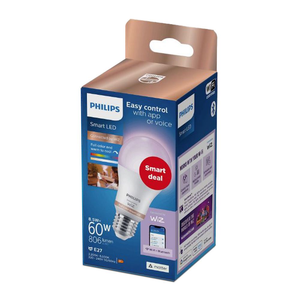 Lâmpada standard LED E27 8,5W full colors wifi WIZ philips - Image 2
