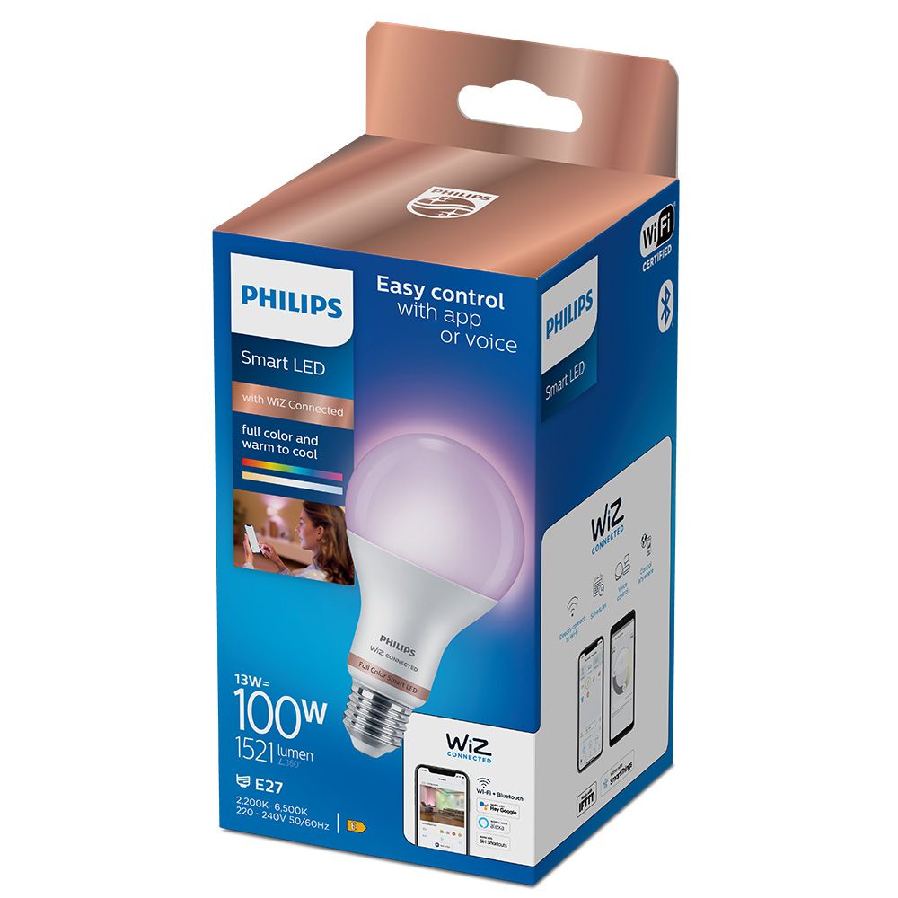 Lâmpada standard LED E27 13W full colors 1521lm wifi philips WIZ. - Image 2