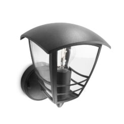 Candeeiro de parede exterior creek E27 60 W sem lâmpada, preto, com LUZ para cima