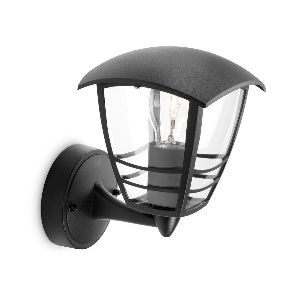 Candeeiro de parede exterior creek E27 60 W sem lâmpada, preto, com LUZ para cima - Image 2