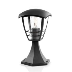 Candeeiro de parede exterior creek E27 60 W sem lâmpada, COR preto, pedestal
