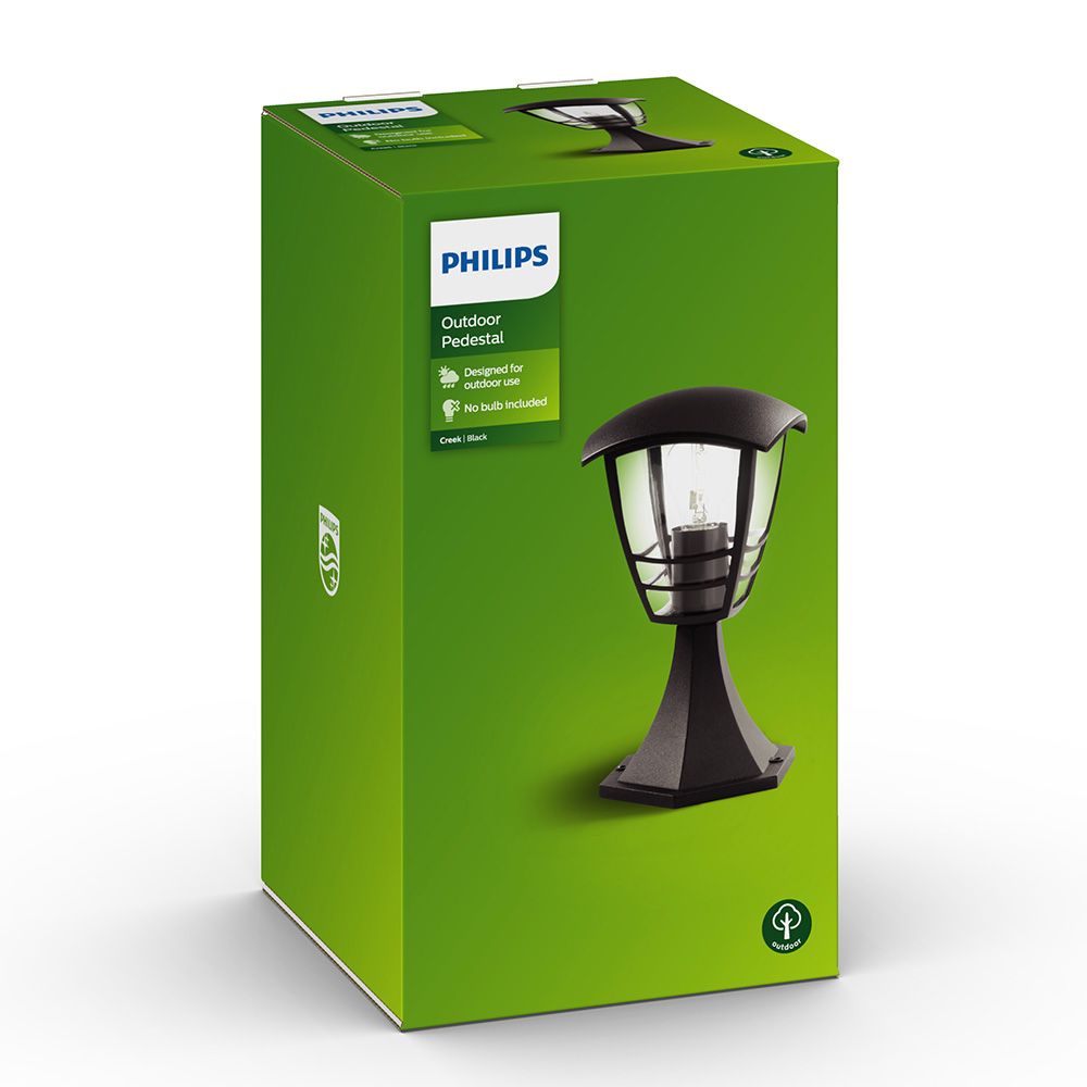Candeeiro de parede exterior creek E27 60 W sem lâmpada, COR preto, pedestal - Image 2