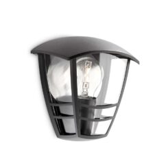 Candeeiro de parede exterior creek E27 60 W sem lâmpada, preto, para fixação à parede