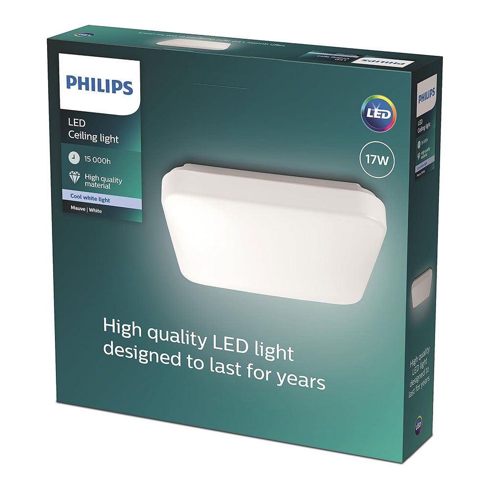 Plafon LED quadrado malva 17 w 4000 k 2000 lm 32,5 x 32,5 x 7,5 cm - Image 2