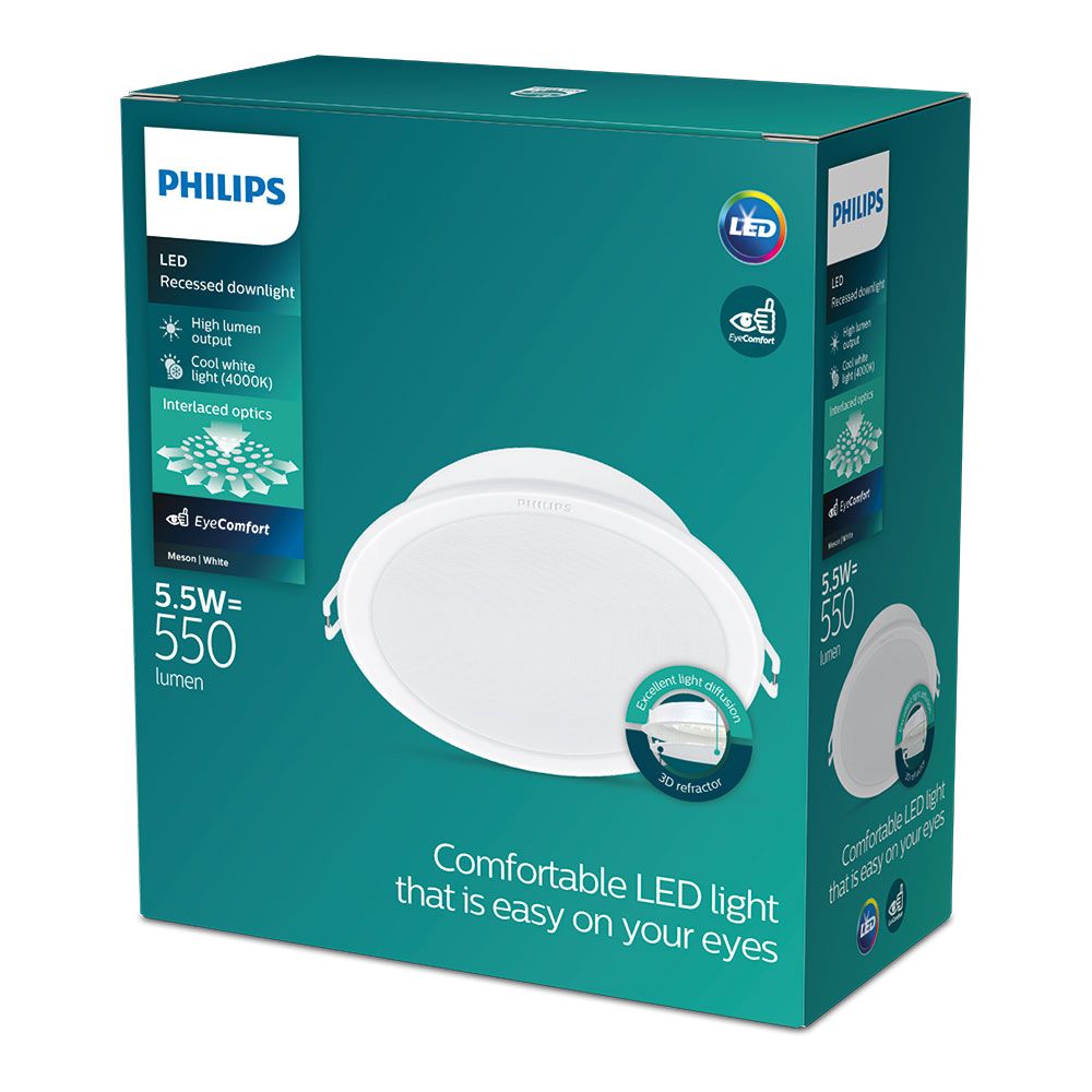 Downlight LED de encastrar 5,5W 550lm 4000K LUZ DIA MOD. meson Ø9x3,5cm philips - Image 3