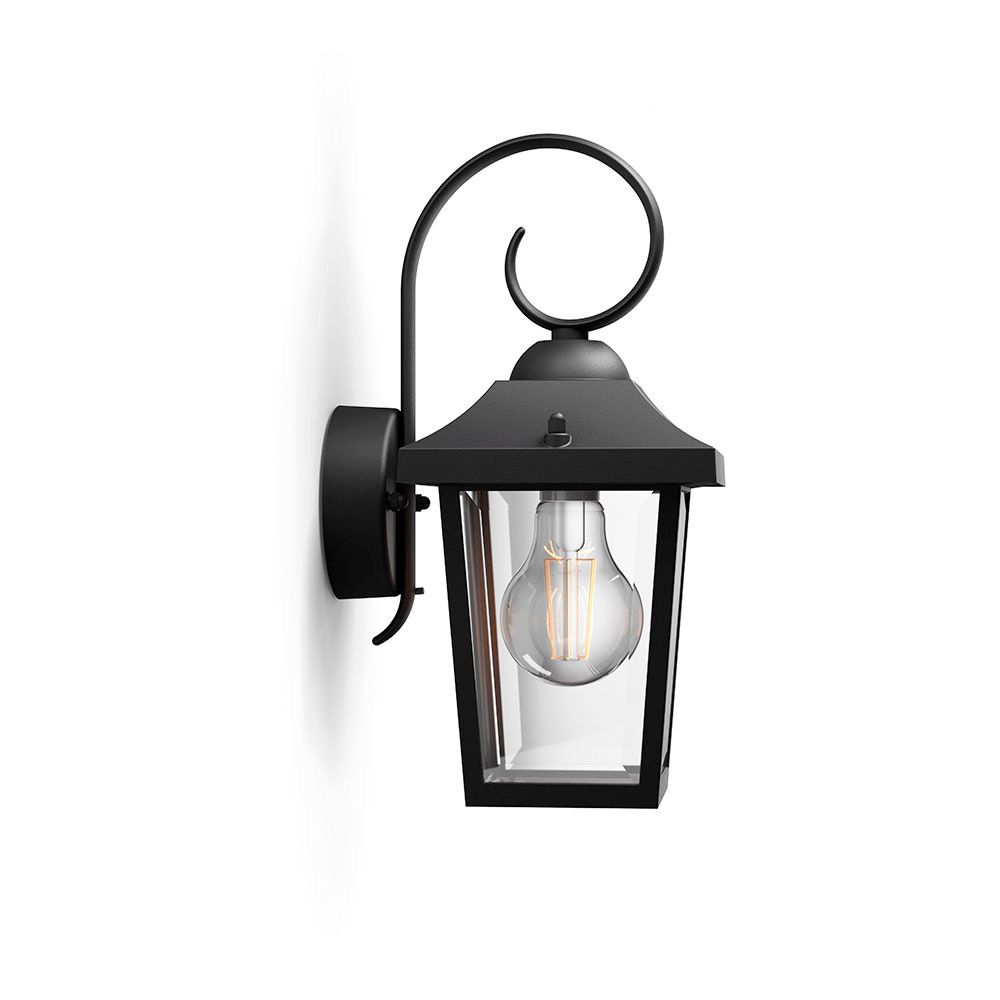 Candeeiro de parede exterior buzzard E27 60W sem lâmpada, preto, com LUZ para baixo - Image 2