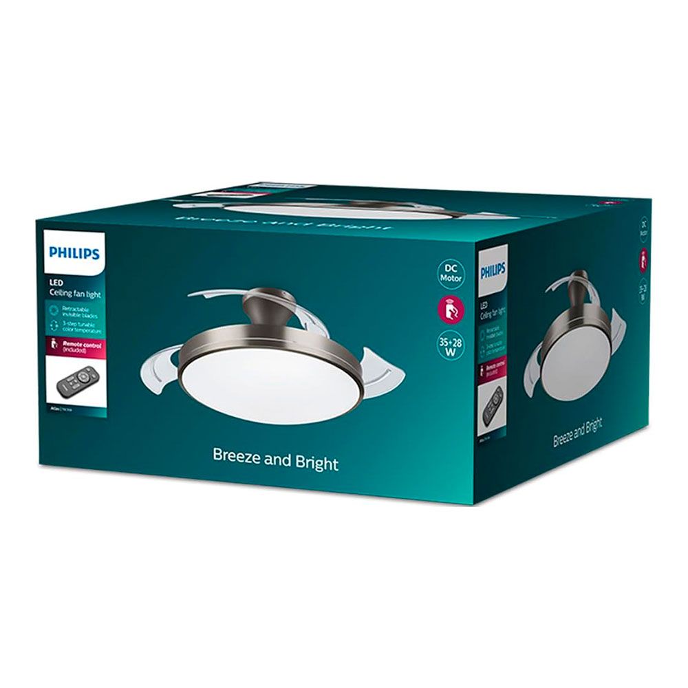 Ventoinha de teto de LED modelo atlas. COR níquel. potência: 28+35W pás: Ø106cm com comando - Image 2