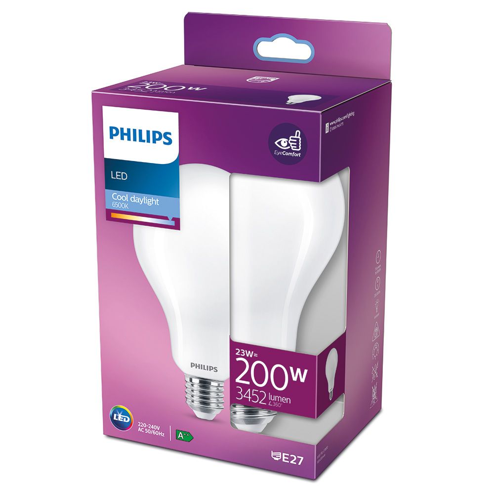 Lâmpada led e27 padrão 23 w 3452 lm 6500 k luz fria ø9,5 x 16,5 cm - Image 2