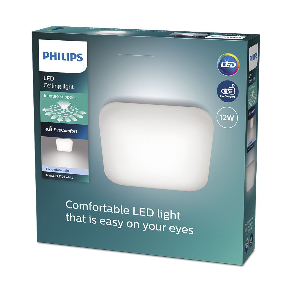 Candeeiro de teto quadrado LUZ natural mauve LUZ día 12 W 4000 K 1300 LM 26 x 26 x 6,5 cm - Image 2