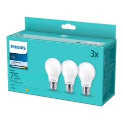 Lâmpada LED de filamento mate, E27, 8,5 W (equiv. 75 W), 1055 LM, 4000 K, LUZ DIA, pack 3 unidades