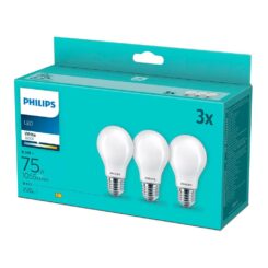 Lâmpada LED de filamento mate, E27, 8,5 W (equiv. 75 W), 1055 LM, 3000 K, LUZ quente, pack 3 unidades