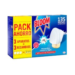 Pack econômico 3 dispositivos difusores de líquido + 3 refis para mosquitos comuns e mosquitos-tigre